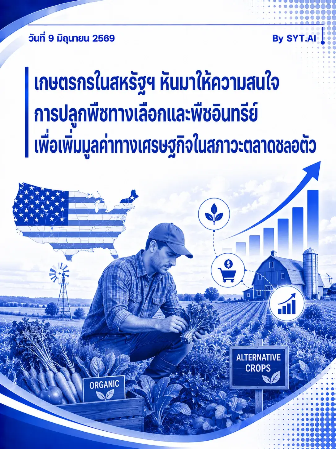 เกษตรกรในสหรัฐฯ หันมาให้ความสนใจ การปลูกพืชทางเลือกและพืชอินทรีย์ เพื่อเพิ่มมูลค่าทางเศรษฐกิจในสภาวะตลาดชะลอตัว