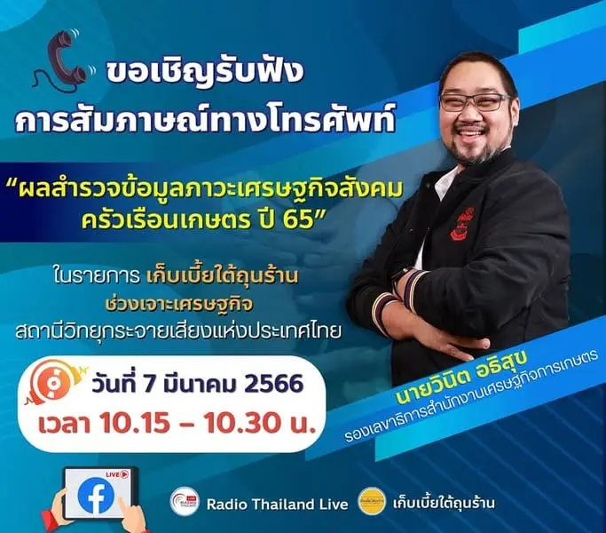 ขอเชิญร่วมรับฟังการสัมภาษณ์ทางโทรศัพท์