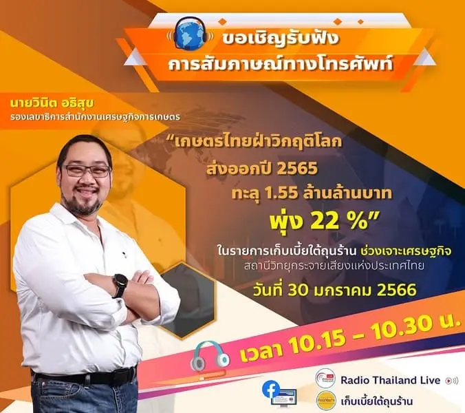 พรุ่งนี้ (30 มกราคม 2566) ขอเชิญรับฟังการสัมภาษณ์ทางโทรศัพท์