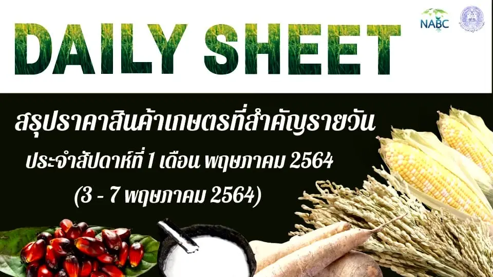 สรุปราคาสินค้าเกษตรที่สำคัญรายวัน