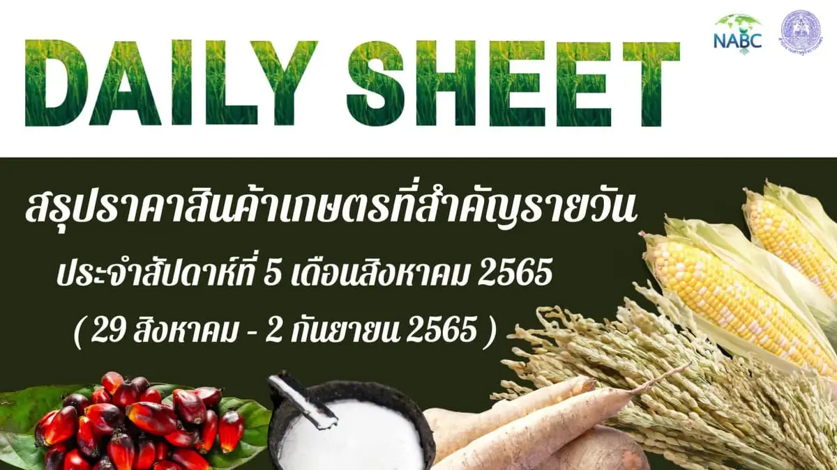 สรุปราคาสินค้าเกษตรที่สำคัญรายวัน
