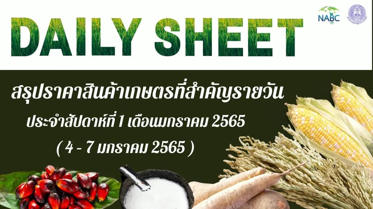สรุปราคาสินค้าเกษตรที่สำคัญรายวัน