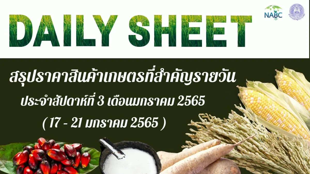 สรุปราคาสินค้าเกษตรที่สำคัญรายวัน