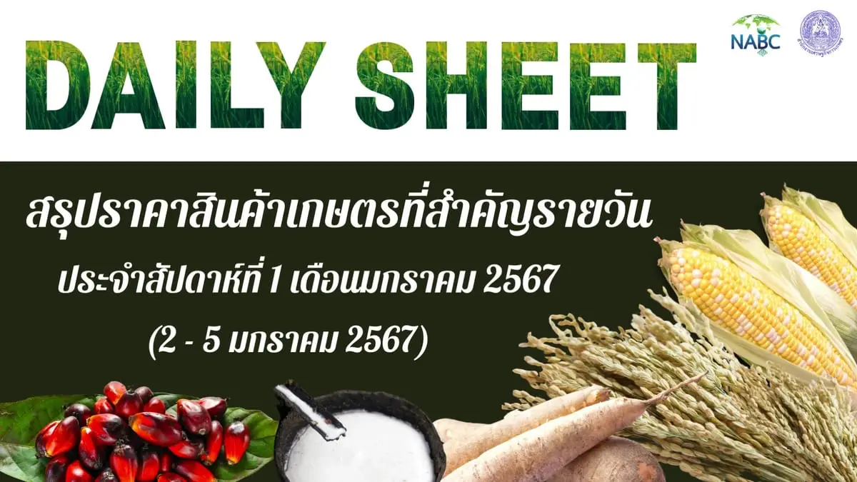 สรุปราคาสินค้าเกษตรที่สำคัญรายวัน