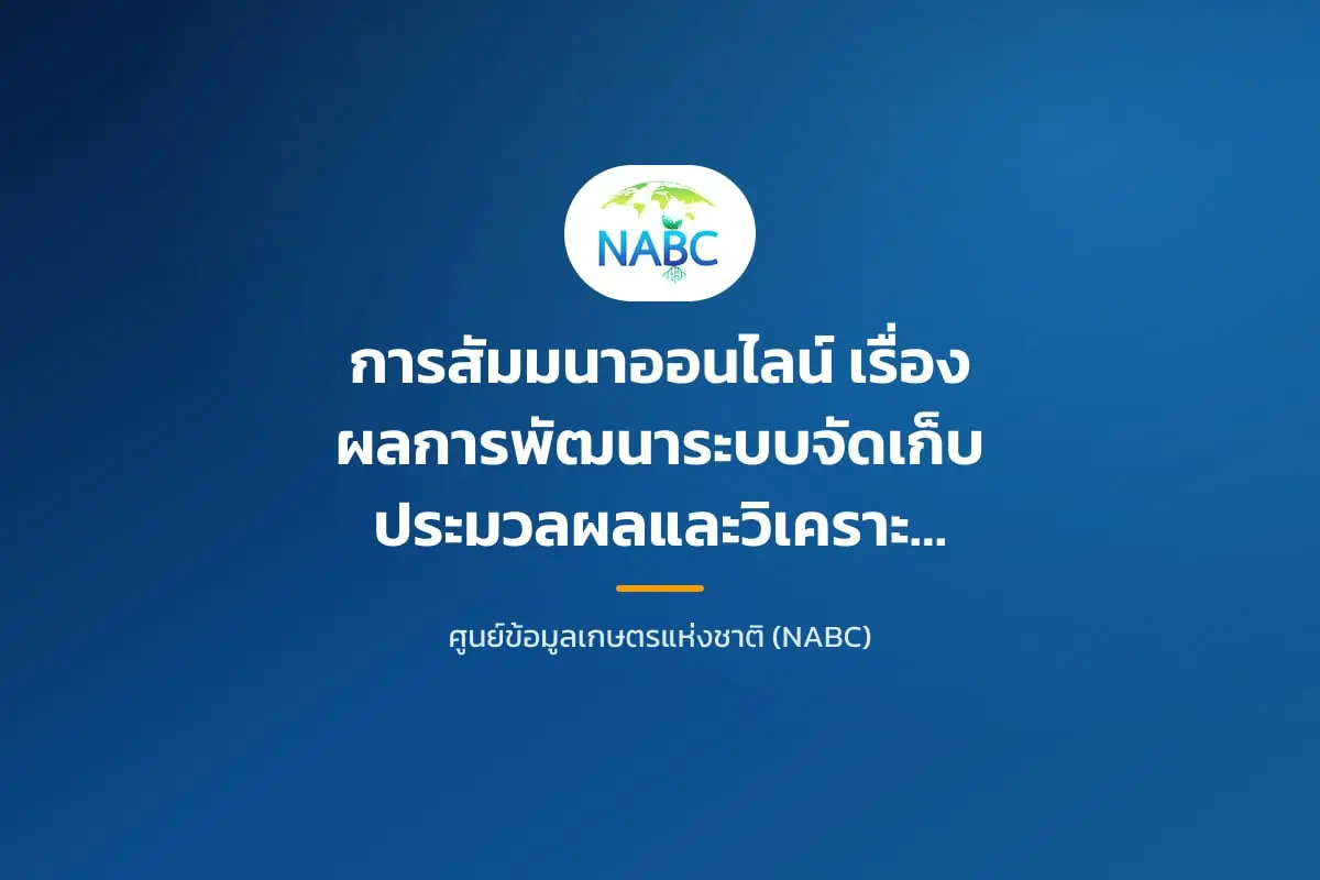 การสัมมนาออนไลน์ เรื่อง ผลการพัฒนาระบบจัดเก็บประมวลผลและวิเคราะห์ข้อมูลขนาดใหญ่ (Big Data)